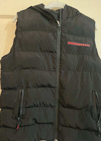 Siyah Fermuarlı Kapüşonlu Erkek Yelek - Görsel 2