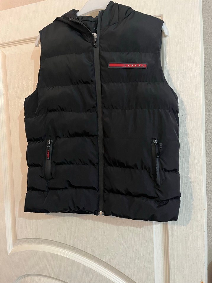 Siyah Fermuarlı Kapüşonlu Erkek Yelek - Görsel 3