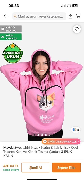 Pembe sweatshirt
