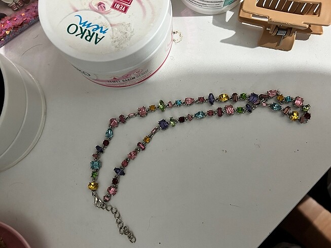 Beden çeşitli Renk Swarovski taşlı kolye bileklik