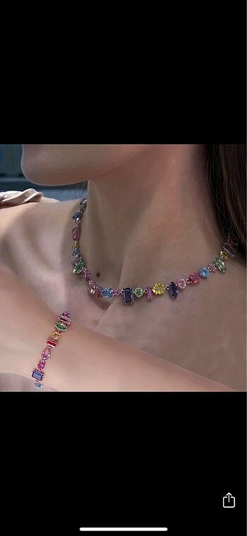 Swarovski taşlı kolye bileklik