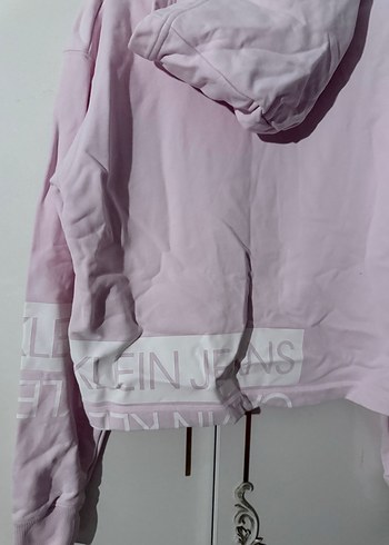 s Beden Pembe Kapüşonlu Uzun Kollu Sweatshirt