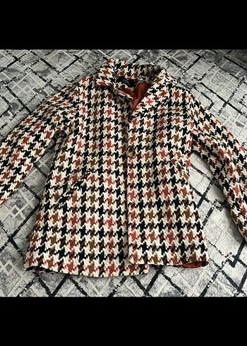 Kadın Desenli Yün Midi Kaban - Görsel 2