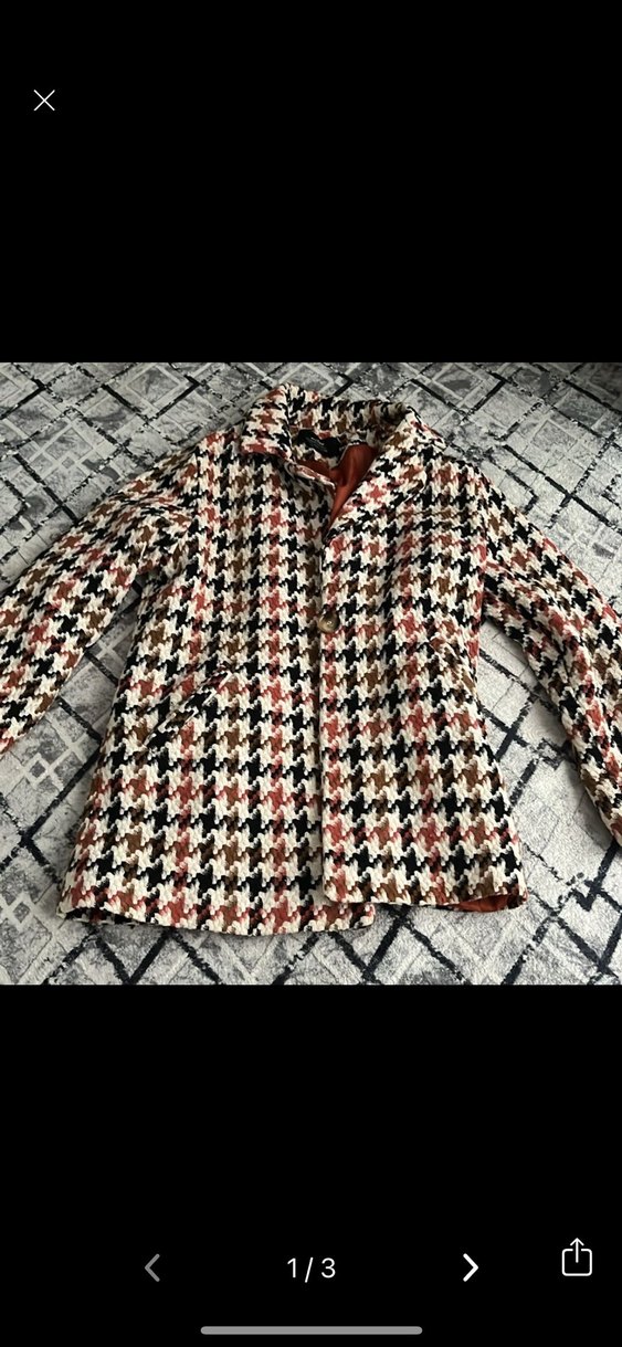 Kadın Desenli Yün Midi Kaban - Görsel 2