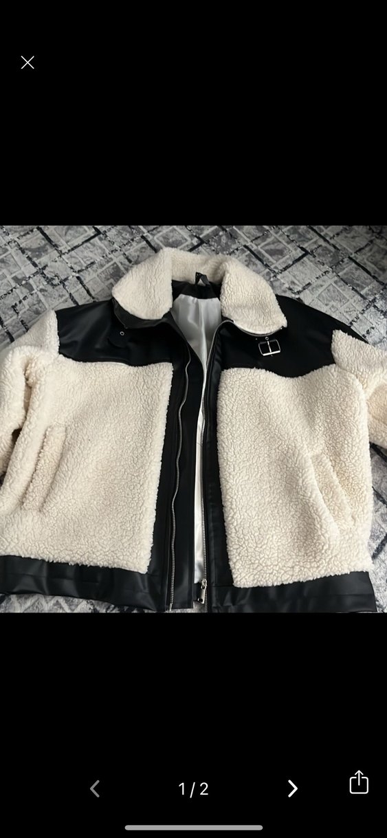 Beyaz Kürklü Kadın Ceket - Görsel 2