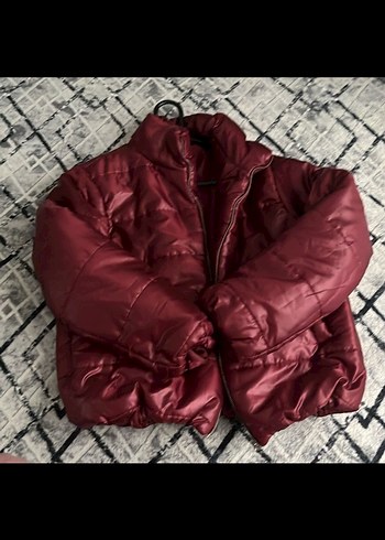 Bordo Kadın Kışlık Fermuarlı Mont - Görsel 2