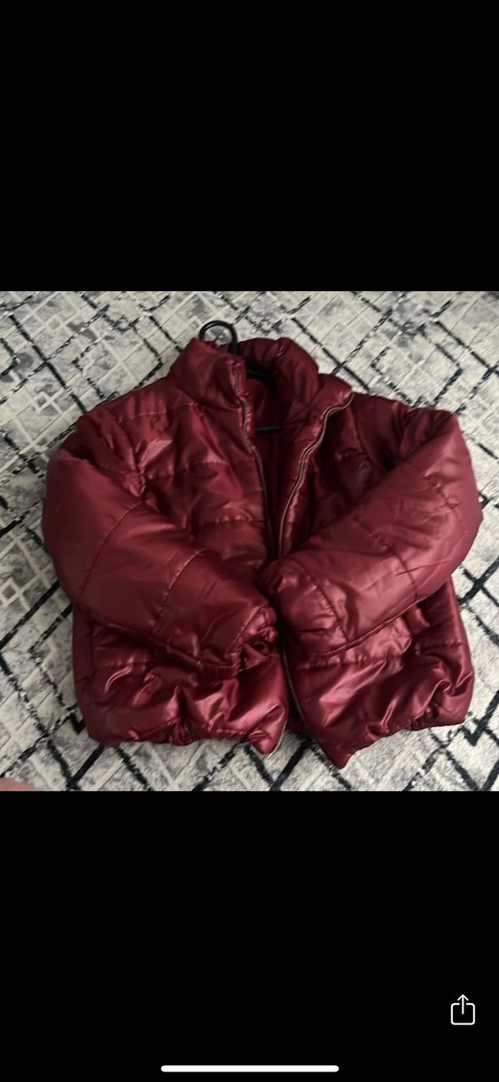 Bordo Kadın Kışlık Fermuarlı Mont - Görsel 2