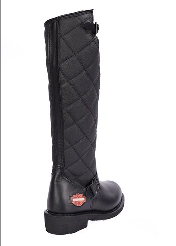 Siyah Kare Desenli Tokalı Biker Çizme - Görsel 3