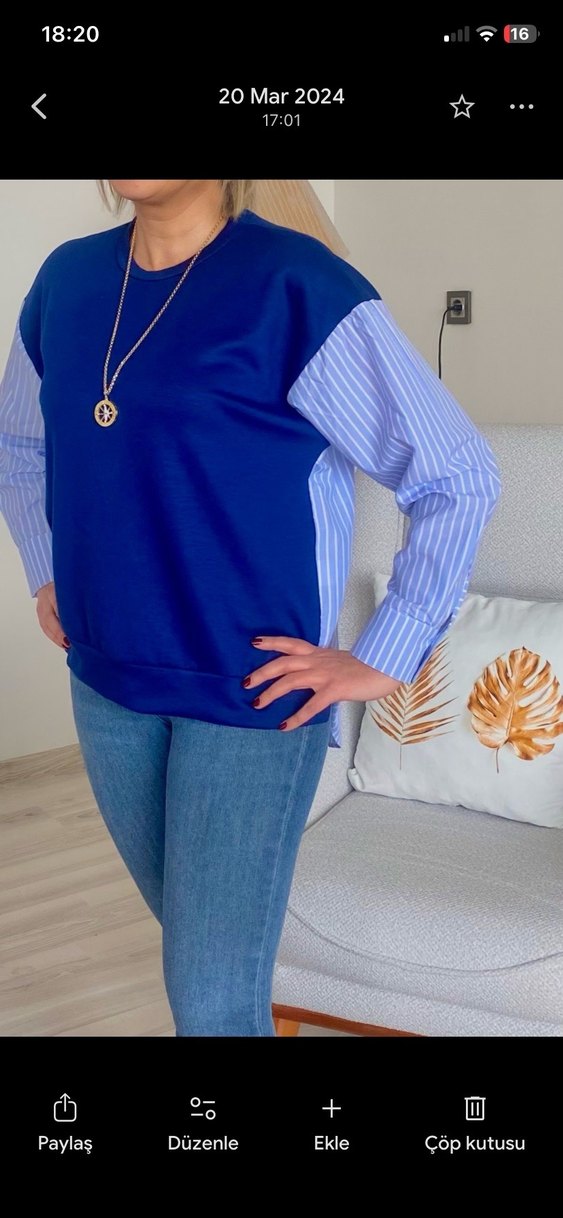 Mavi  Kadın Gömlek Sweet - Görsel 3