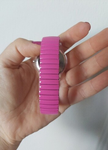  Beden pembe Renk Swatch pembe metal kordonlu saat 