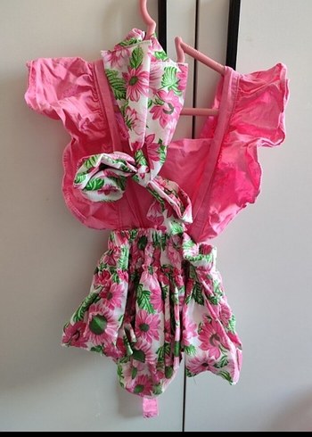 Pembe Fırfırlı Bebek Kız Tulum