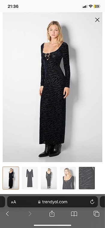s Beden Bershka uzun desenli elbise