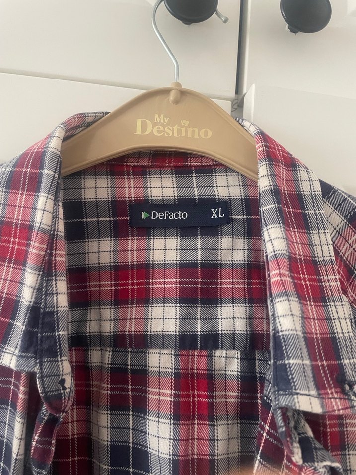 Erkek Bordo Kareli Uzun Kollu Gömlek - Görsel 2