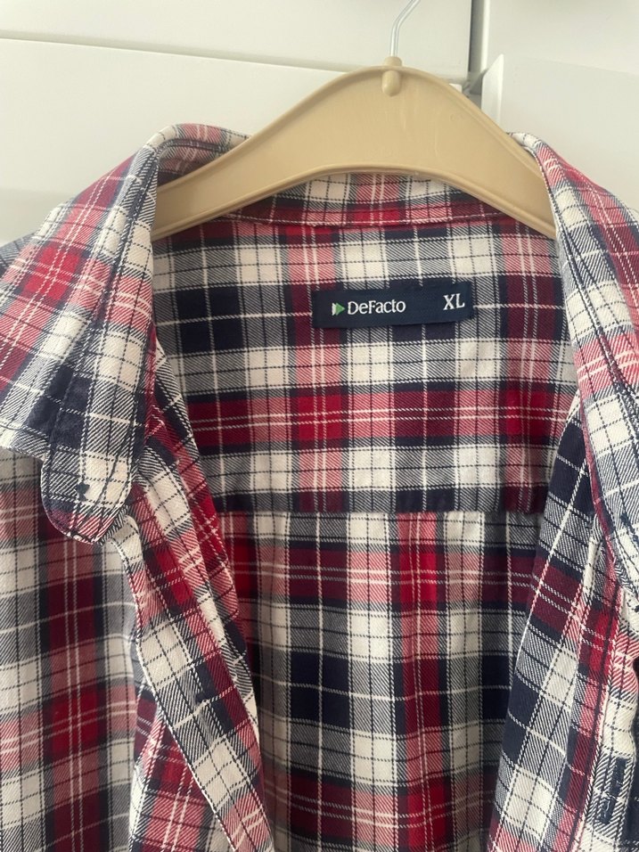 Erkek Bordo Kareli Uzun Kollu Gömlek - Görsel 3