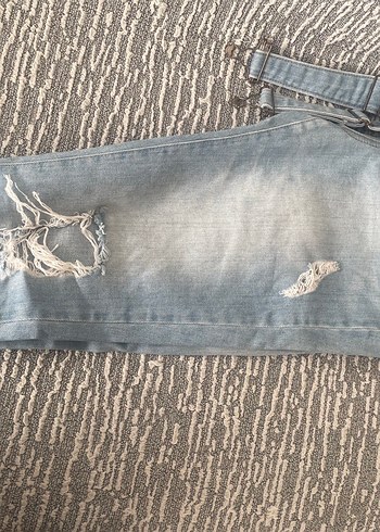 Kızlar için Bol Kesim Kot Salopet - Görsel 3