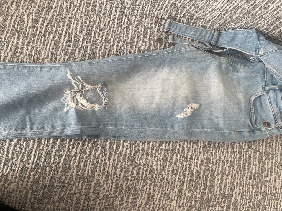 Kızlar için Bol Kesim Kot Salopet - Görsel 3