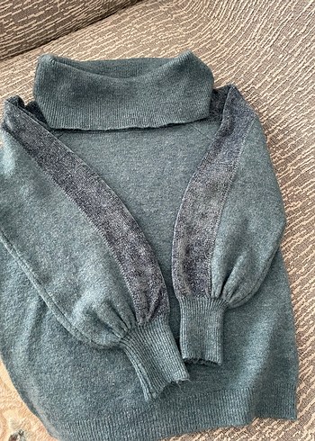 Yün Kadın Yüksek Yaka Kazak - Görsel 3