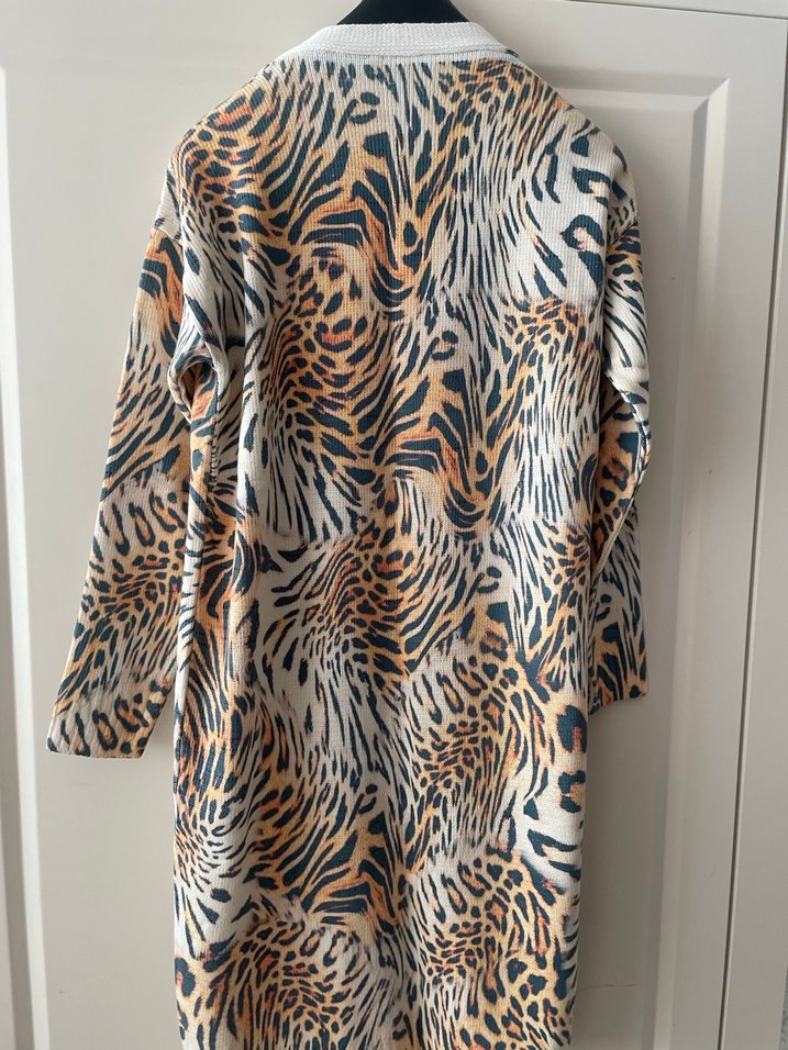 Uzun Kollu Zebra Desenli Kadın Kimono - Görsel 5