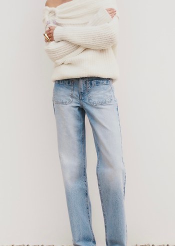xs Beden mavi Renk Zara Bol Kesim Denim Pantolon