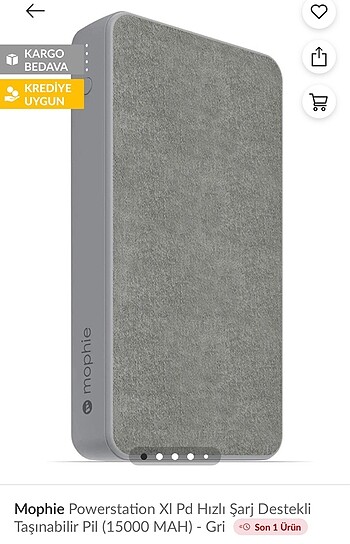 mophie 15000 mah hızlı şarj powerbank
