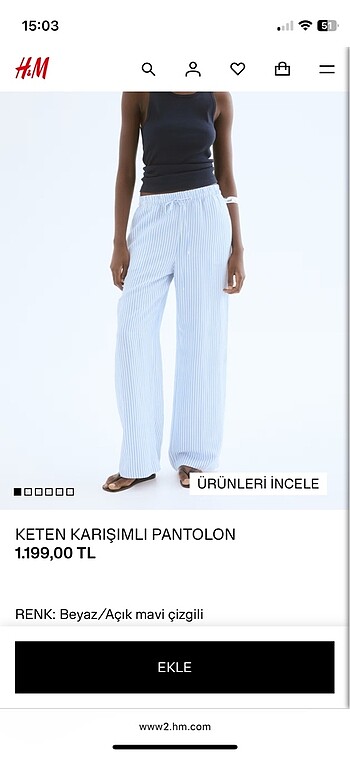 H&M keten pantolon