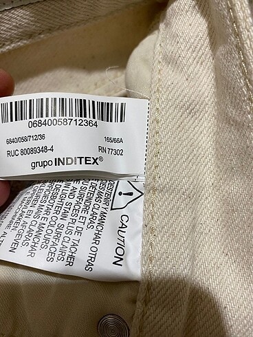 36 Beden Zara kot pantolon