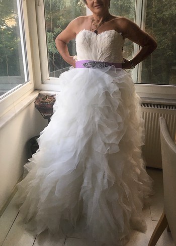 Beyaz Straplez Bohem Prenses Gelinlik - Görsel 5