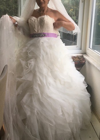 Beyaz Straplez Bohem Prenses Gelinlik - Görsel 3