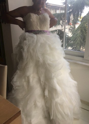 Beyaz Straplez Bohem Prenses Gelinlik - Görsel 9