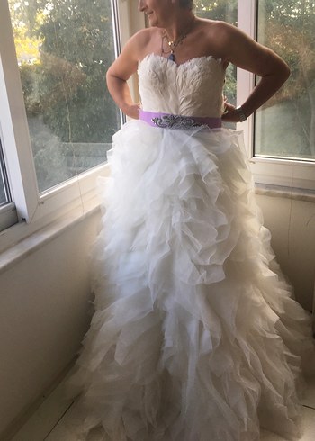 Beyaz Straplez Bohem Prenses Gelinlik - Görsel 6