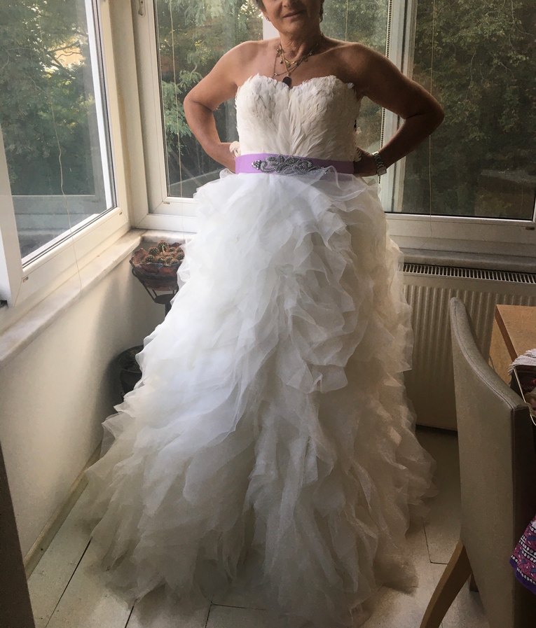 Beyaz Straplez Bohem Prenses Gelinlik - Görsel 5