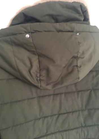 Kürk Detaylı Yeşil Kadın Kışlık Mont - Görsel 15