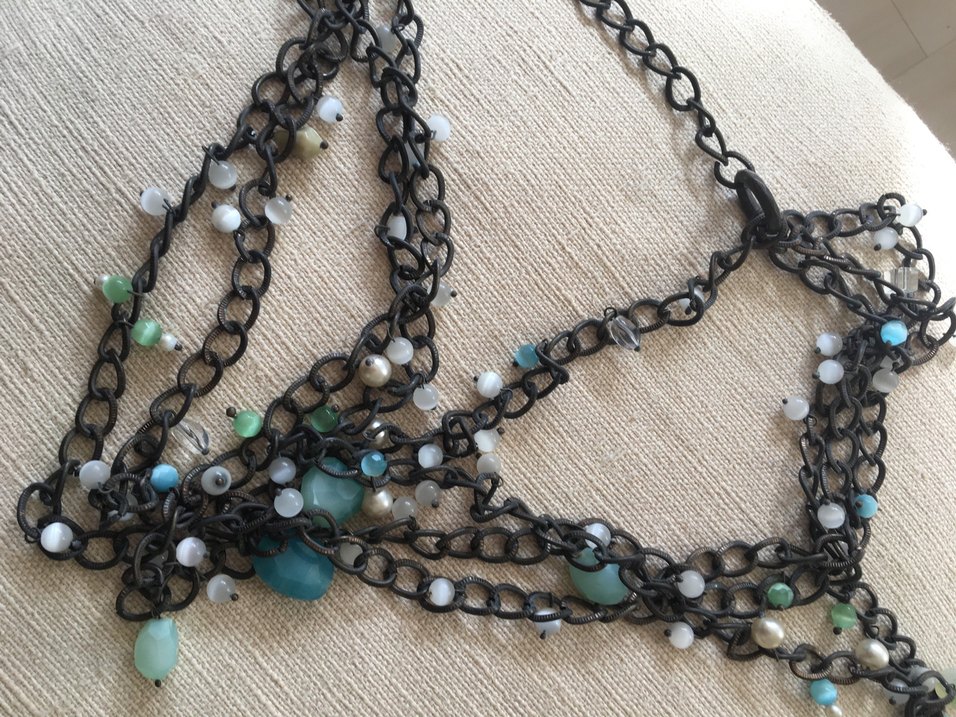 Uzun Zincirli Turkuaz Bohem Kolye - Görsel 3