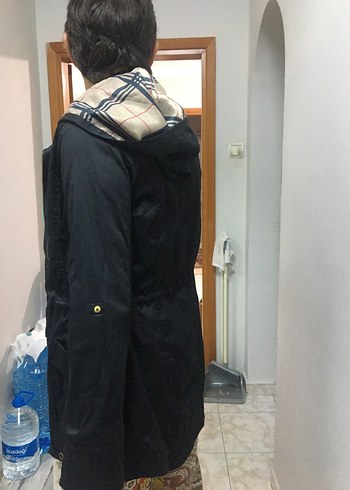 Fermuarlı Siyah Trençkot - Görsel 5