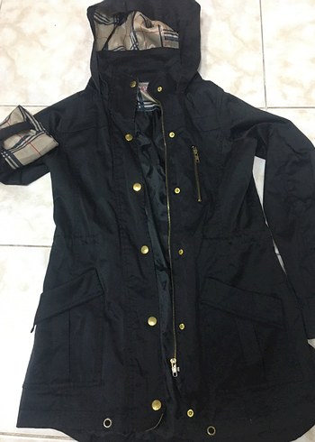 Fermuarlı Siyah Trençkot - Görsel 6