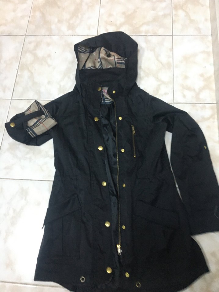 Fermuarlı Siyah Trençkot - Görsel 3