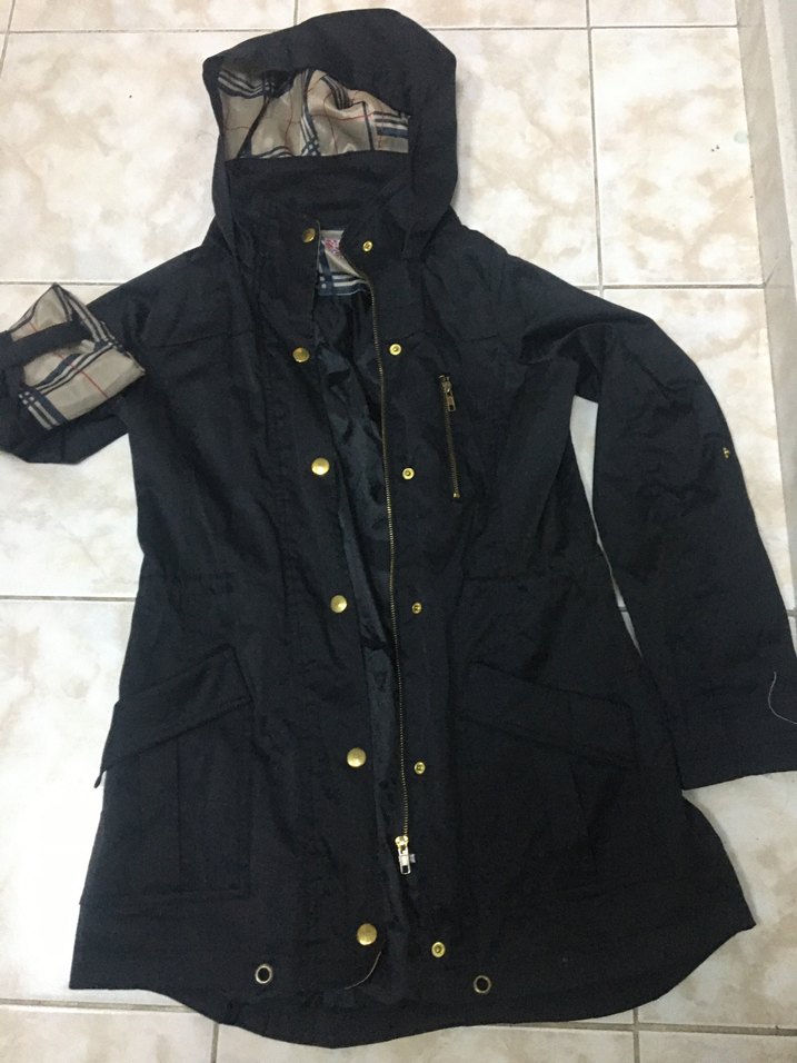 Fermuarlı Siyah Trençkot - Görsel 4