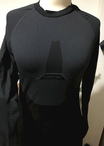 Siyah Biker Stil Hamile Uzun Kollu Tişört - Görsel 3