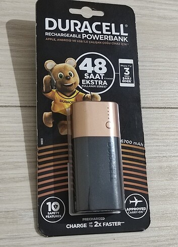 Duracell Powerbank 6700mAH SIFIR