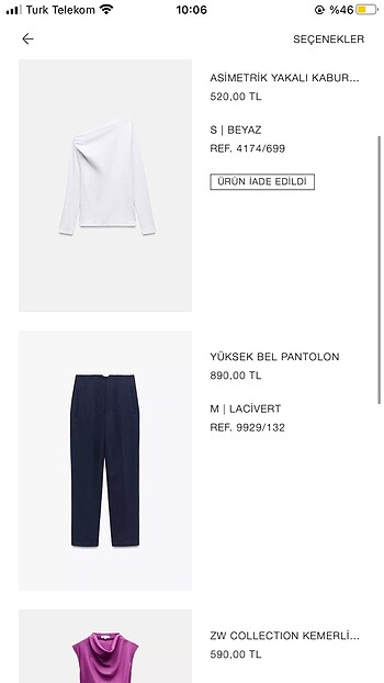 Zara Zara yüksek bel pantolon