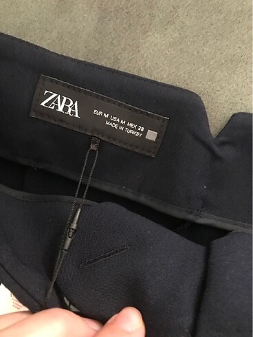 m Beden lacivert Renk Zara yüksek bel pantolon