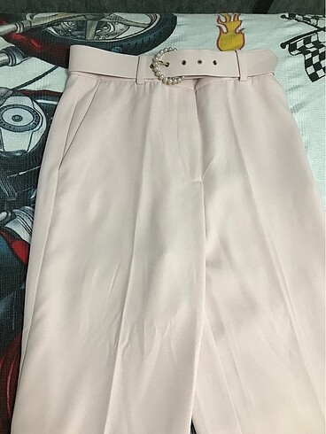Zara incili kemerli yüksek bel pantolon - Görsel 5
