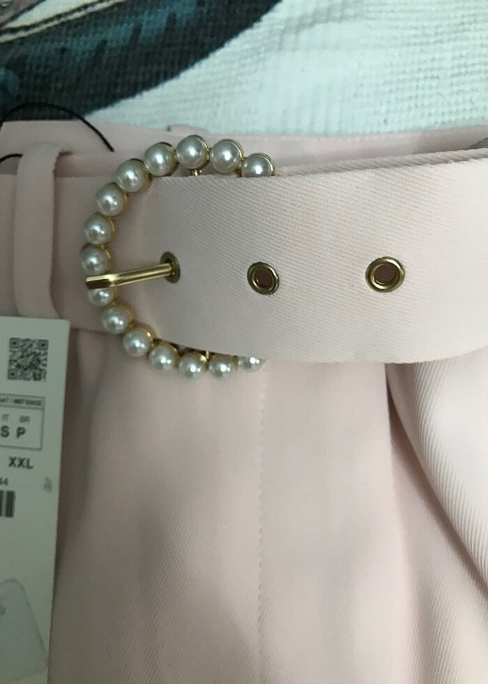 Zara incili kemerli yüksek bel pantolon - Görsel 2