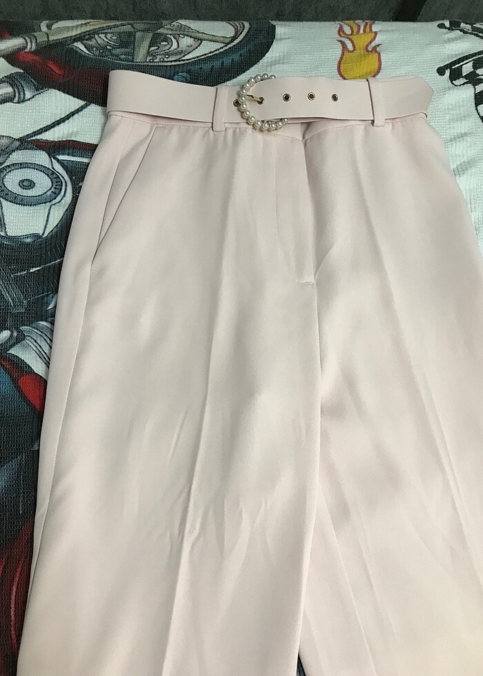 Zara incili kemerli yüksek bel pantolon - Görsel 5