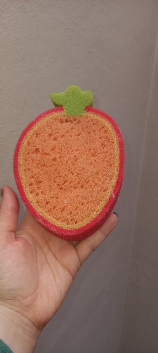Renkli Çilek Şeklinde Yumuşak Banyo Süngeri - Görsel 3