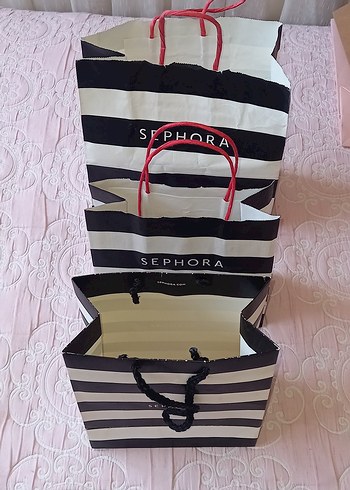 SEPHORA Karton Kağıt Çanta 3lü Set