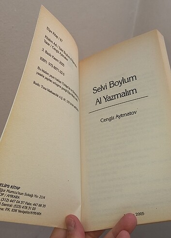 Beden Renk SELVİ BOYLUM AL YAZMALIM CENGİZ AYTMATOV KİTABI