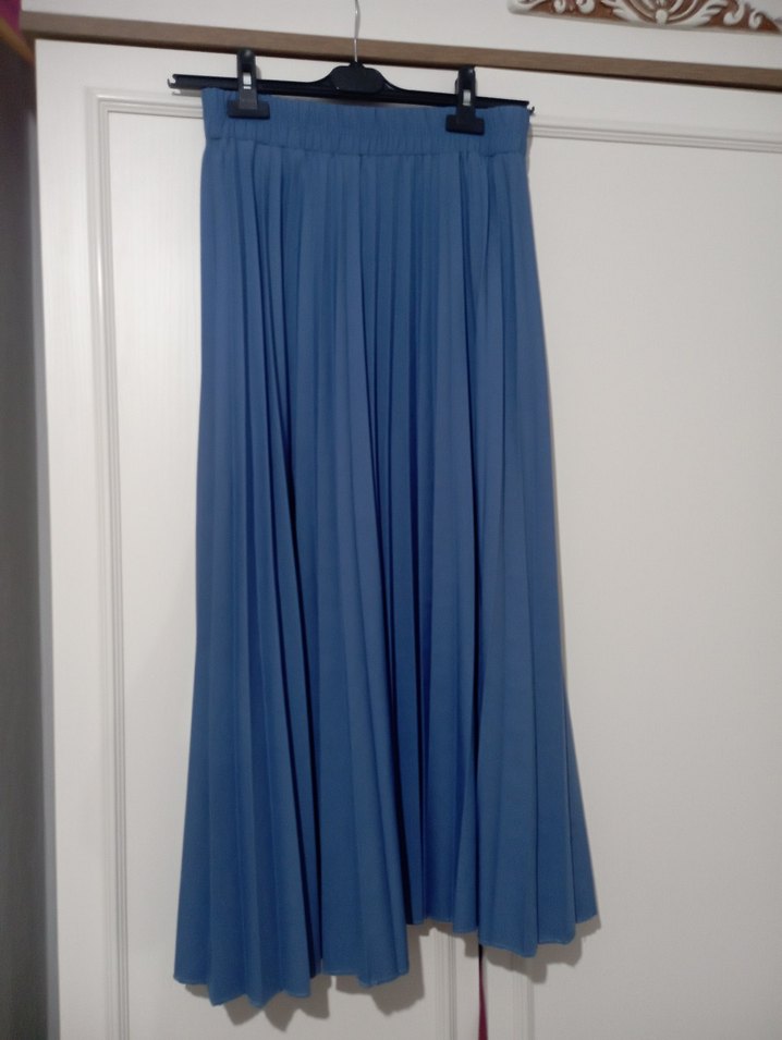 Mavi Pilili Kadın Uzun Etek - Görsel 2