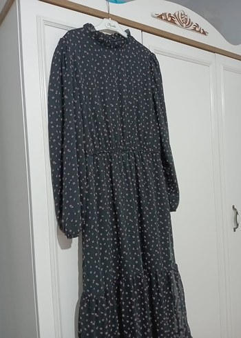 Uzun Kollu Siyah Bohem Uzun Elbise - Görsel 3