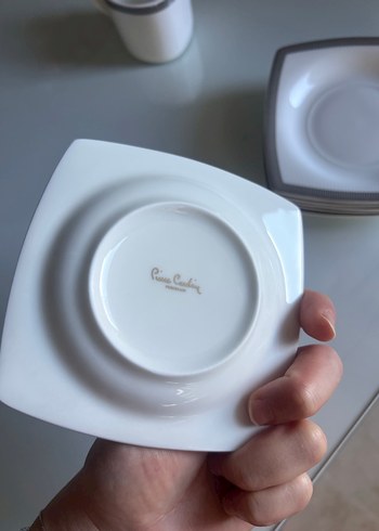 Gri Detaylı Beyaz Kahve Fincanı Takımı - Görsel 3